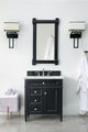 James Martin 650-V30-BKO-3ENC Brittany 30" Single VanityBlack OnyxQuartz Top