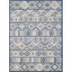 KAS Calla 6921 Grey/Blue Aztec Area Rug, 5'3" x 7'