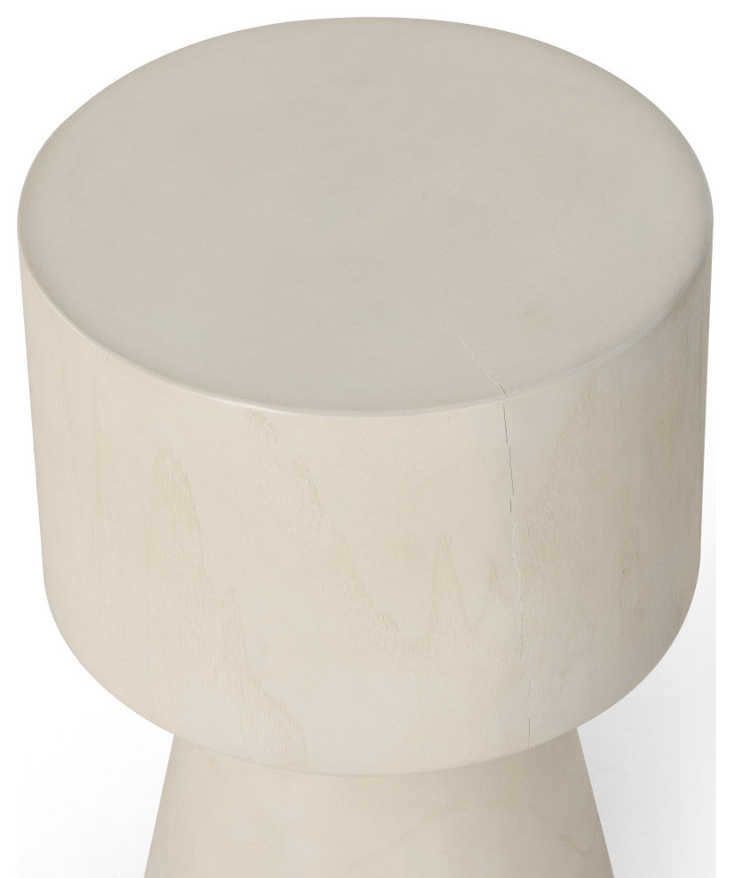 Jovie Outdoor End Table-Ivory Teak