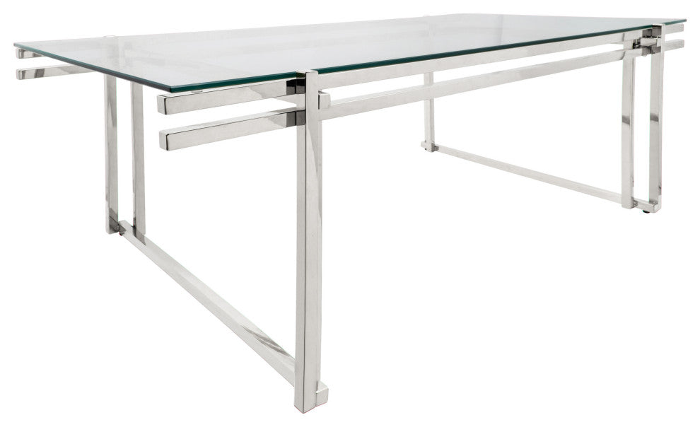 Metal 55" Coffee Table, Silver