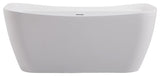 Holly 59" Soaking Bathtub, Glossy White