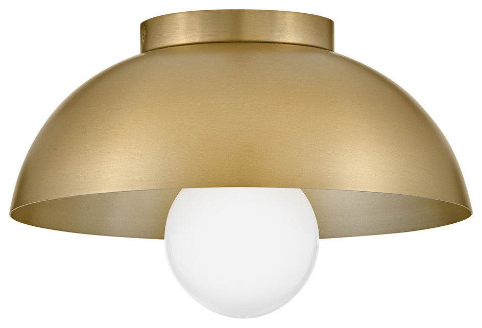 Lark Stu 11" Small Flush Mount Ceiling Light, Lacquered Brass