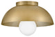 Lark Stu 11" Small Flush Mount Ceiling Light, Lacquered Brass