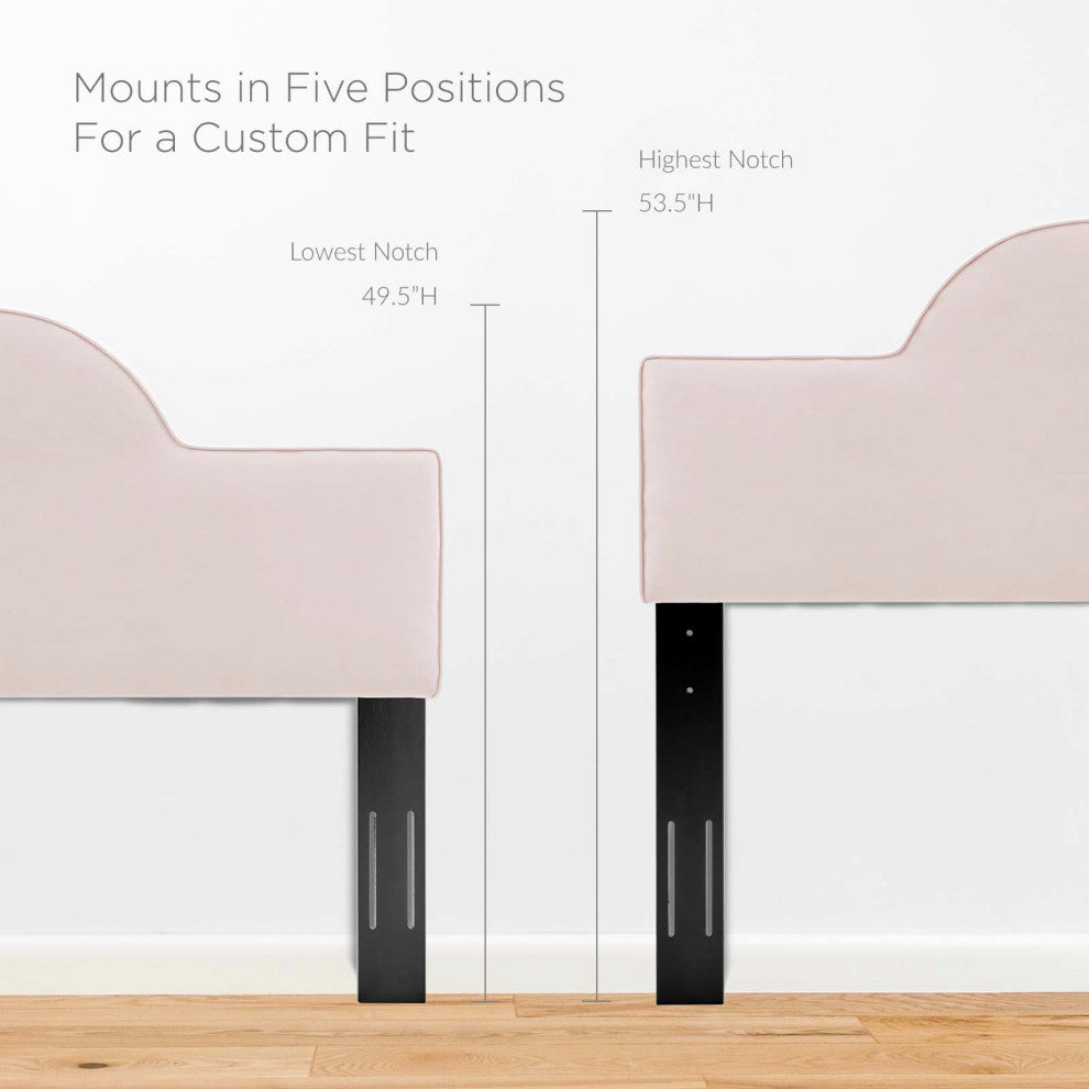 Headboard, King Size, Velvet, Pink, Modern Contemporary, Bedroom Master Suite