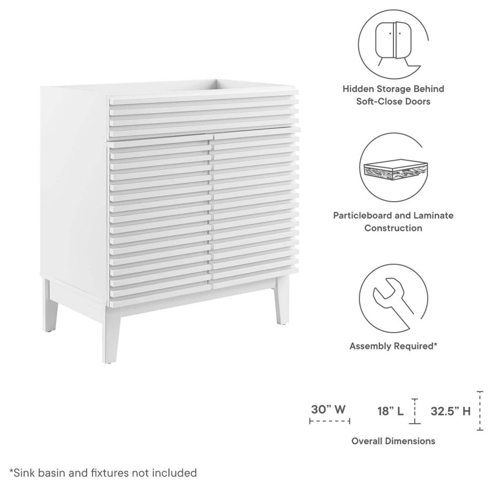 Render 30" Bathroom Vanity Cabinet, White