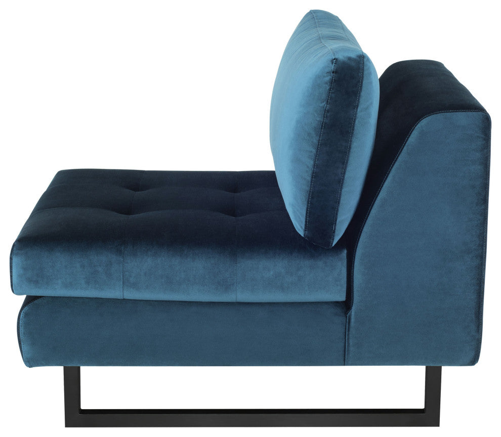 Janis Midnight Blue Fabric Armless Sofa Seat, HGSC552