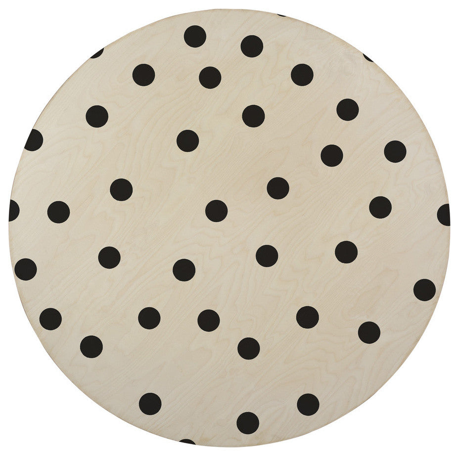 Deny Designs Garima Dhawan Vintage Dots Black Round Table Steel Legs