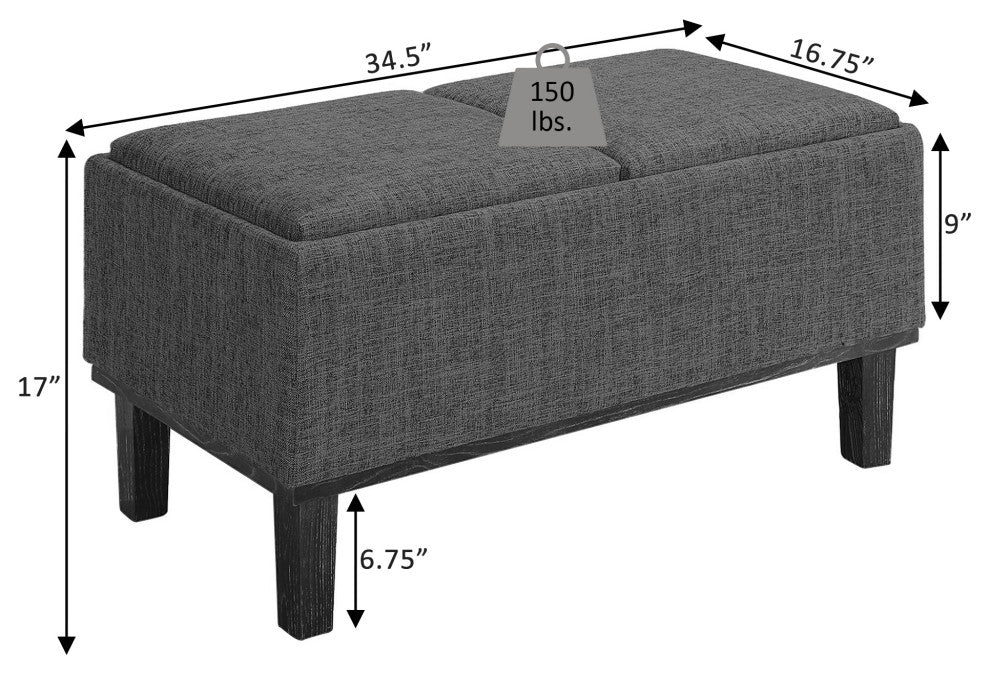 Convenience Concepts Designs4Comfort Brentwood Ottoman in Sandstone Beige Fabric