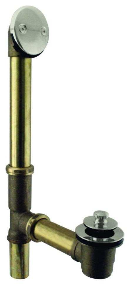 Pull & Drain Bath Waste, 14" Make-Up, 20 Ga. Tubing, Stainless Steel