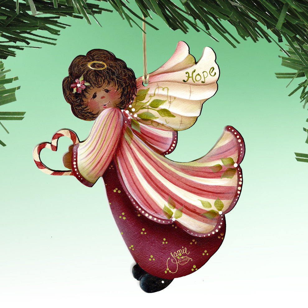 Loving Angels Wooden Ornaments, Set of 6