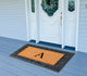 Rubber And Coir Greek Key Black Border 24"x36", Outdoor Monogrammed Doormat, A