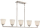 Mobili 5 Light Island Pendant With Satin White Glass