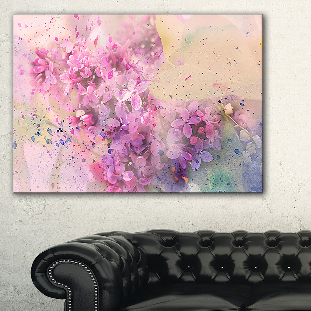 "Twig of Lilac Flowers" Wall Art Canvas, 40"x20"