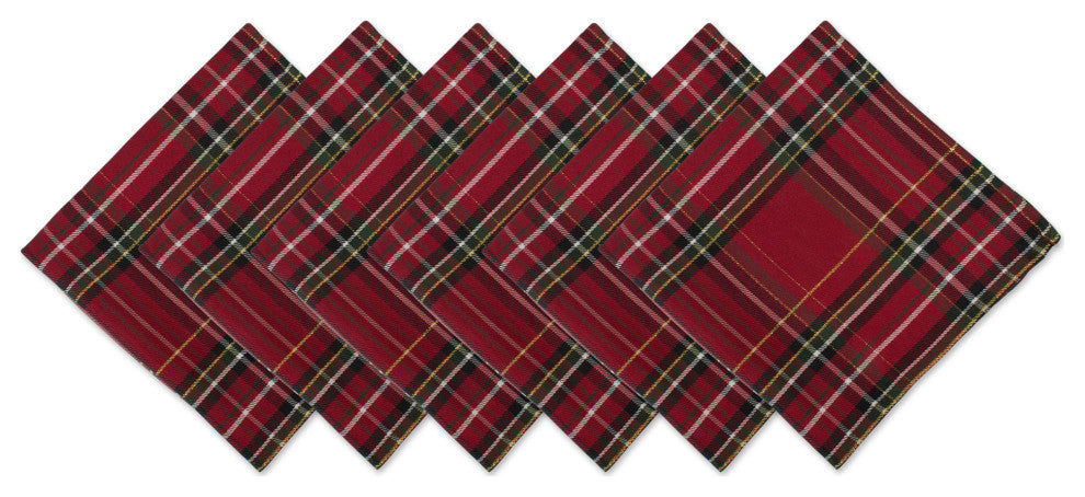 Holiday Metallic Plaid Na-Packin, Set Of 6