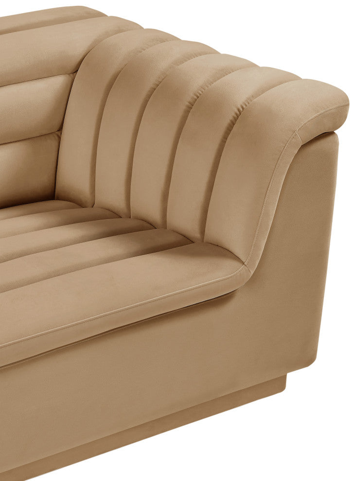 Cascade Upholstered Set, Camel, Velvet, Chair