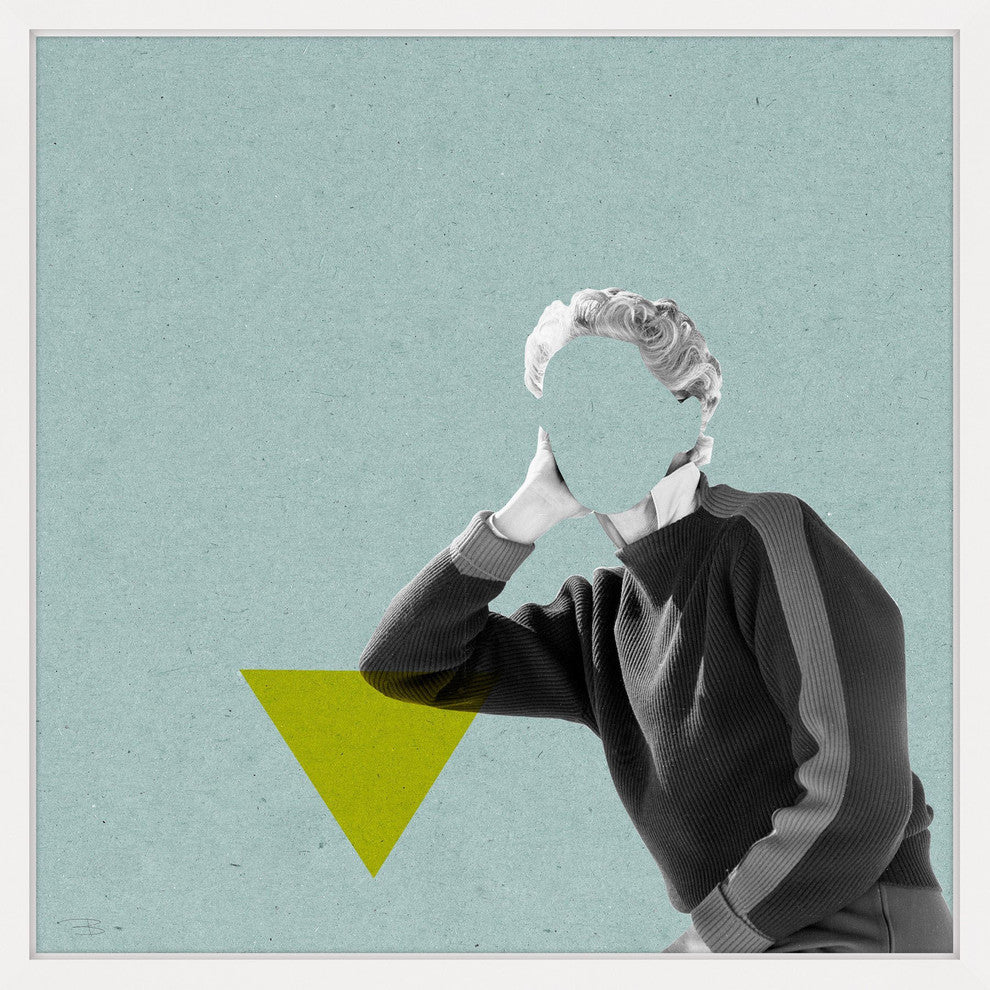 Marmont Hill, "No Face Azul I" by Bengoa Vazquez Framed Painting Print, 12x12