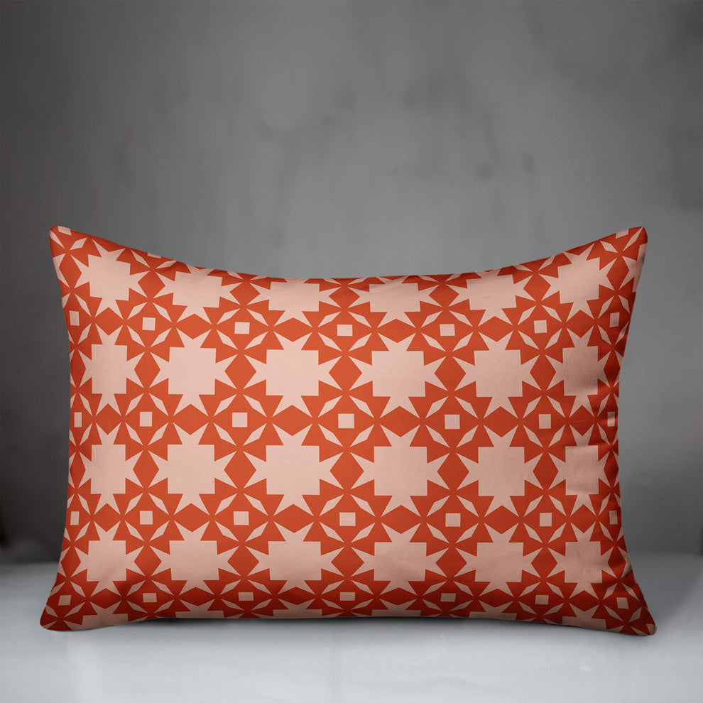 Folk Southwestern Pattern in Red Throw Pillow