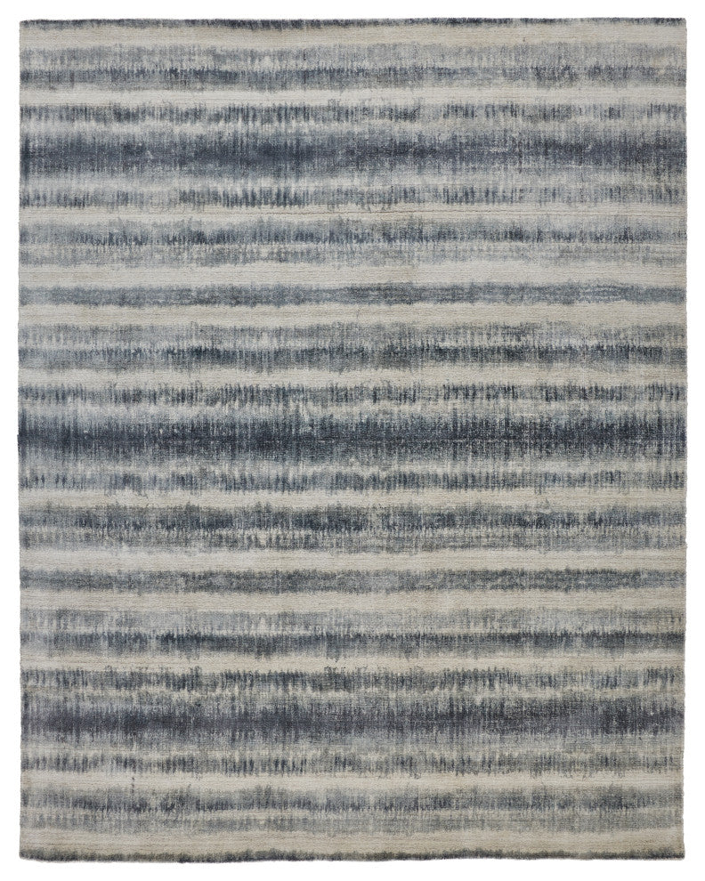 Weave & Wander Malana Handwoven Graident Rug, Dark Slate Blue, 9ft x 12ft Rug