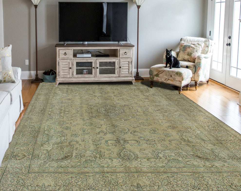 Fine Vintage Distressed Leena Beige Rug