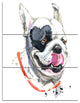 Kiss French Bulldog Illustration, Animal Canvas Wall Art, 28x36, 3 Panels