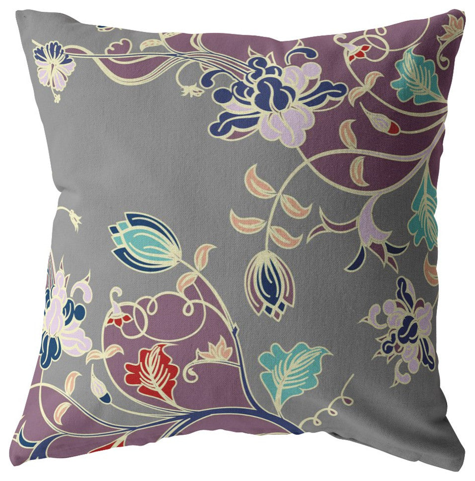 20" Orange Red Garden Decorative Suede Throw Pillow