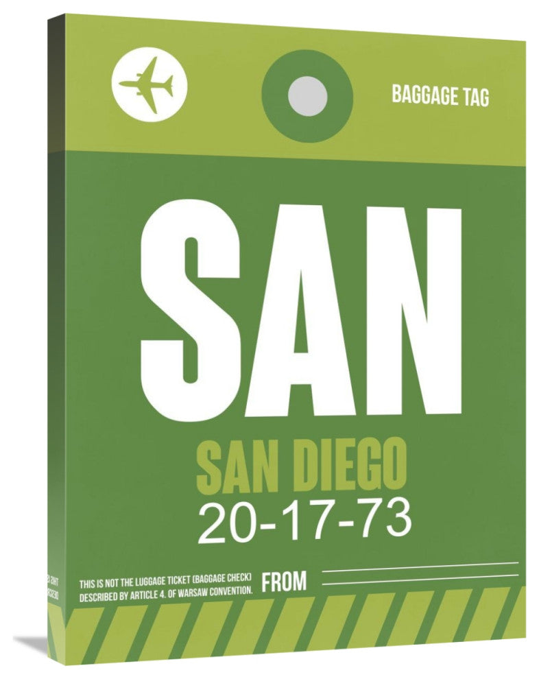 "SAN San Diego Luggage Tag 2" Fine Art Print