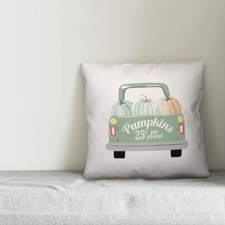 Pumpkin Truck 18"x18" Throw Pillow