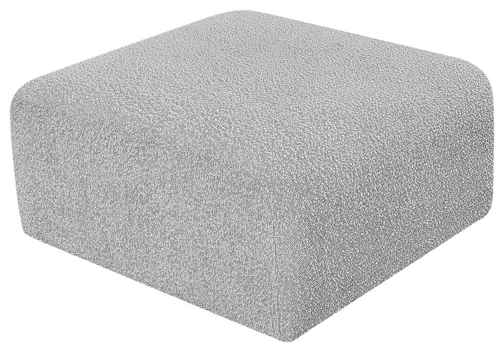 Arc Upholstered Modular Component, Gray, 1-Piece: Ottoman, Boucle Fabric