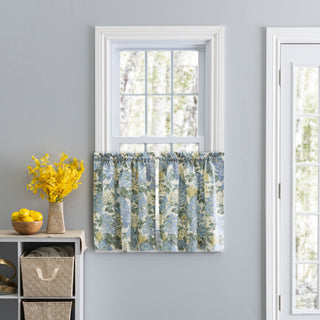 Hydrangea Tailored Tiers, Blue, 68" X 24"