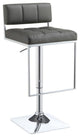 Adjustable Bar Stool, Chrome and Gray