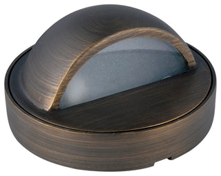 Deck Light D3.375"H2"Antique Brass Frosted Glass G4 Halogen 20W