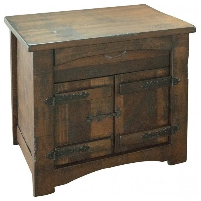 Atlantic Bedroom Distressed Solid Wood Nightstand/Bedside Table