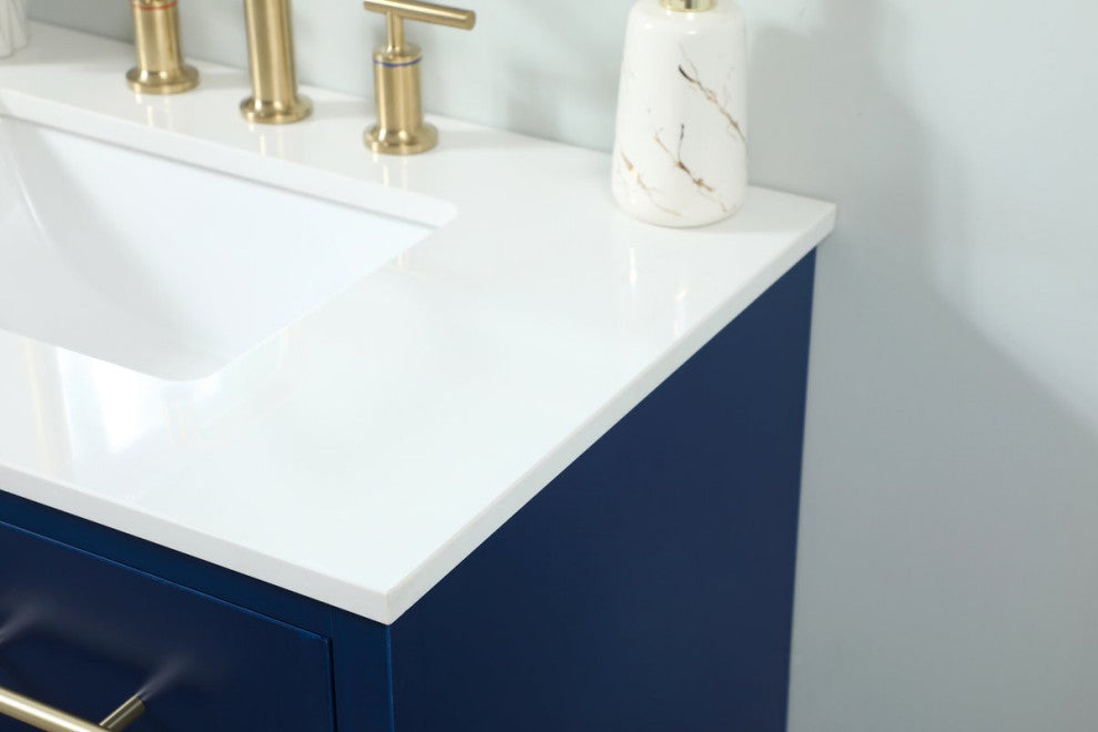 Home Living 19" Midcentury Modern Blue-Light Bathroom Vanity