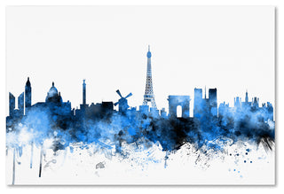 "Paris, France Skyline" Canvas Art by Michael Tompsett