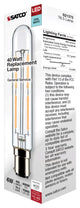 4W T6.5 LED, Clear, Double Contact Bayonet Base, 4000K, 400 Lumens, 120V