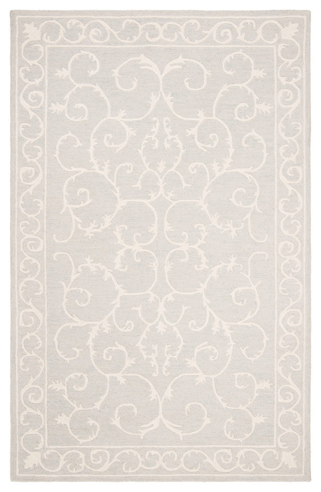 Safavieh Micro-Loop Collection MLP507 Rug, Light Grey/Ivory, 4' X 6'
