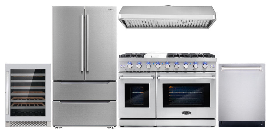 5PC Kitchen Package with 48" Gas Range & 48" Under Cabinet Range Hood