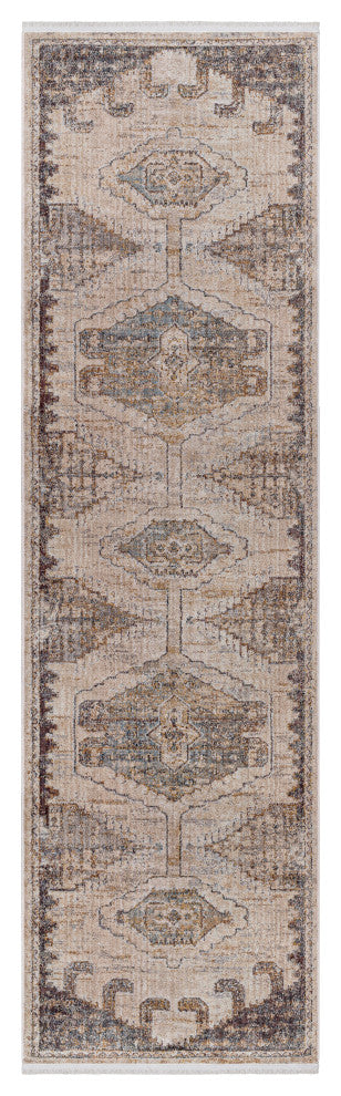 Surya Aida AAD-2303 Machine Woven Area Rug, Beige, 2'7" x 9'