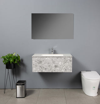 Terazzo Grey Bathroom Vanity with Imitation Stone Design, 36"