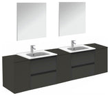 84" Vanity Set with Mirror and Sink Sansa by Royo, Anthracite, 84"