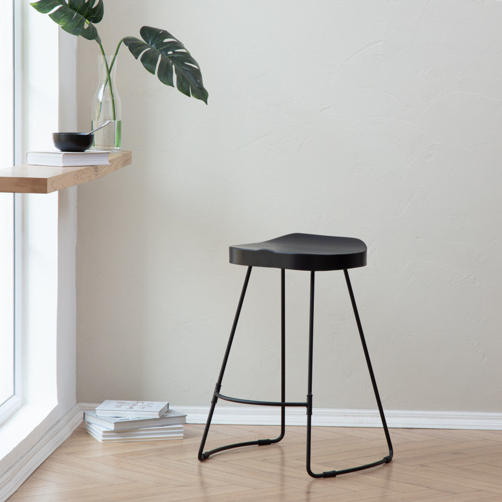 Gia 26.50" Counter Bar Stool, Black