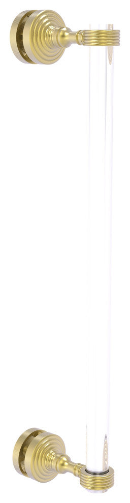 Pacific Grove 18" Groovy Accent Single Side Shower Door Pull, Satin Brass