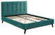 Teal McKenzie Queen Biscuit Tufted Performance Velvet Platform Bed