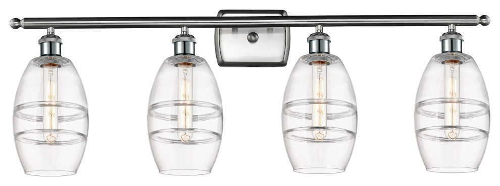Ballston-Vaz 4-Light 36" Bath Vanity Light, Brushed Satin Nickel, Clear