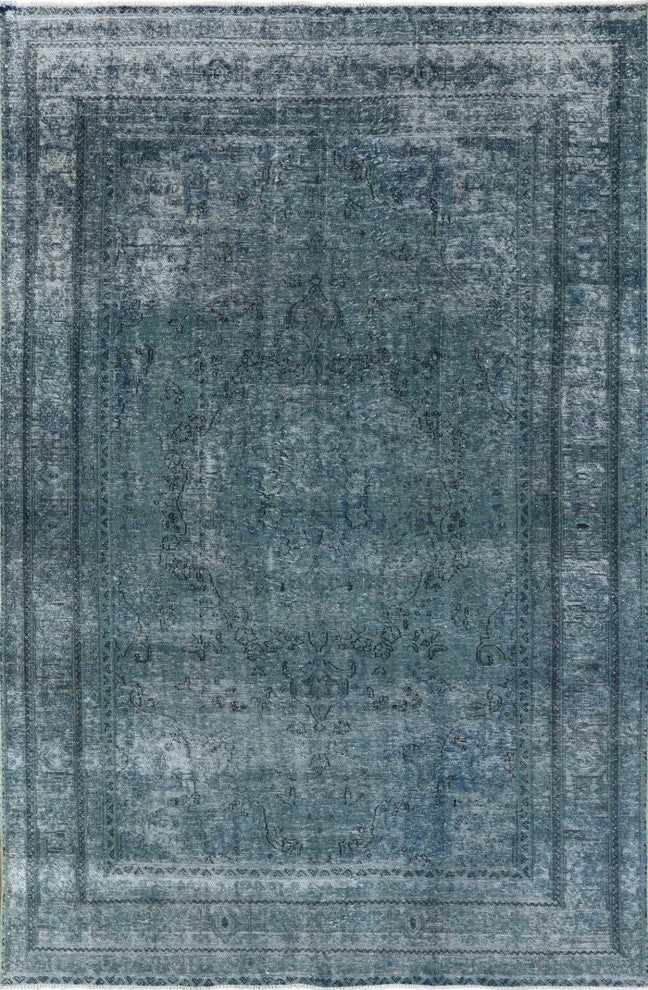 6'x9' Oriental Overdyed Hand Knotted Rug, W2606