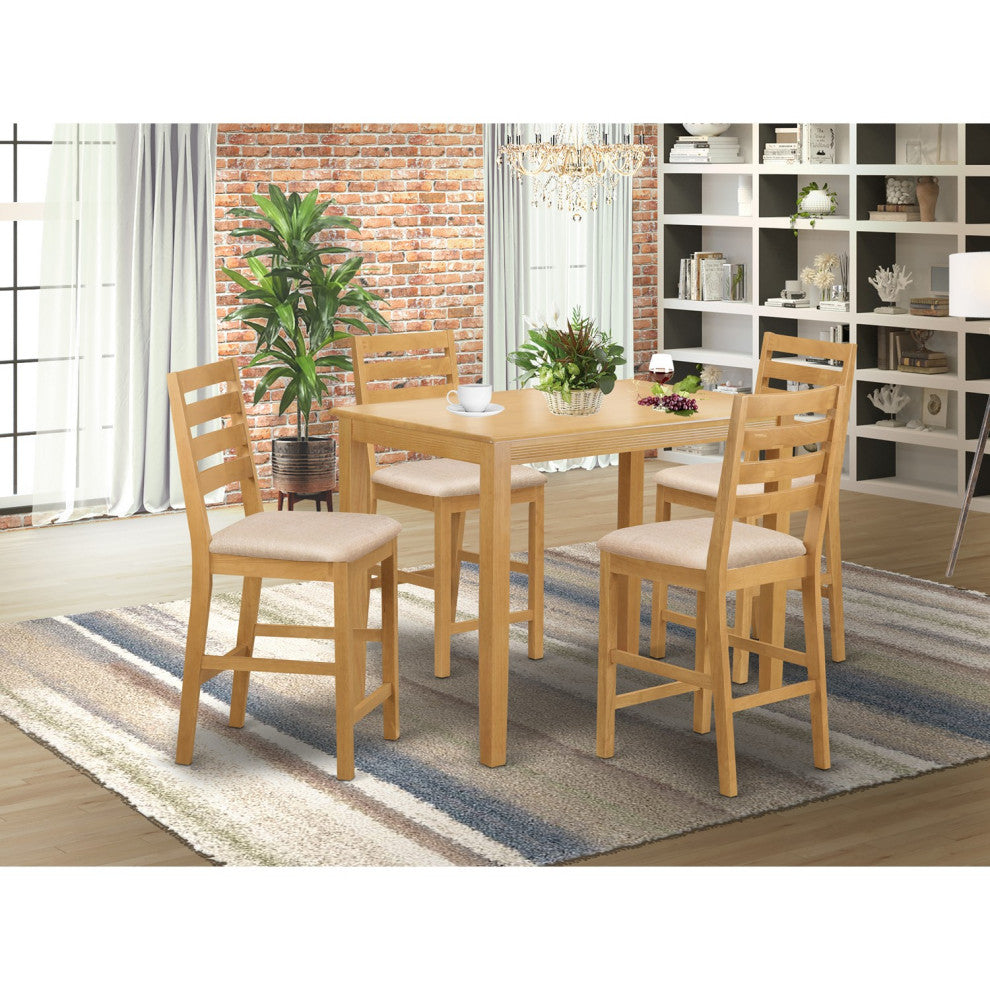 5 Pc Counter Height Pub Set Counter Height Table And 4 Bar Stools