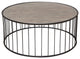 Gibson 38" Round Cocktail Table With Metal Base, Gray