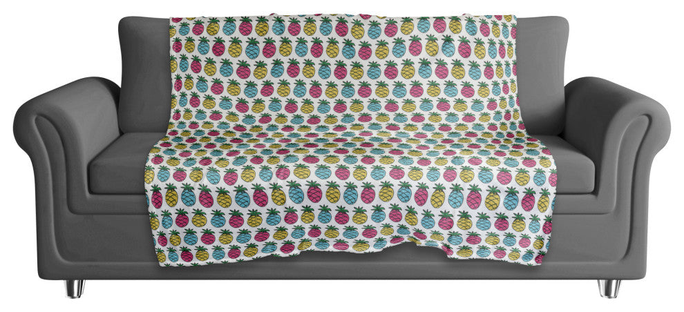 Bright Pineapples 50x60 Coral Fleece Blanket