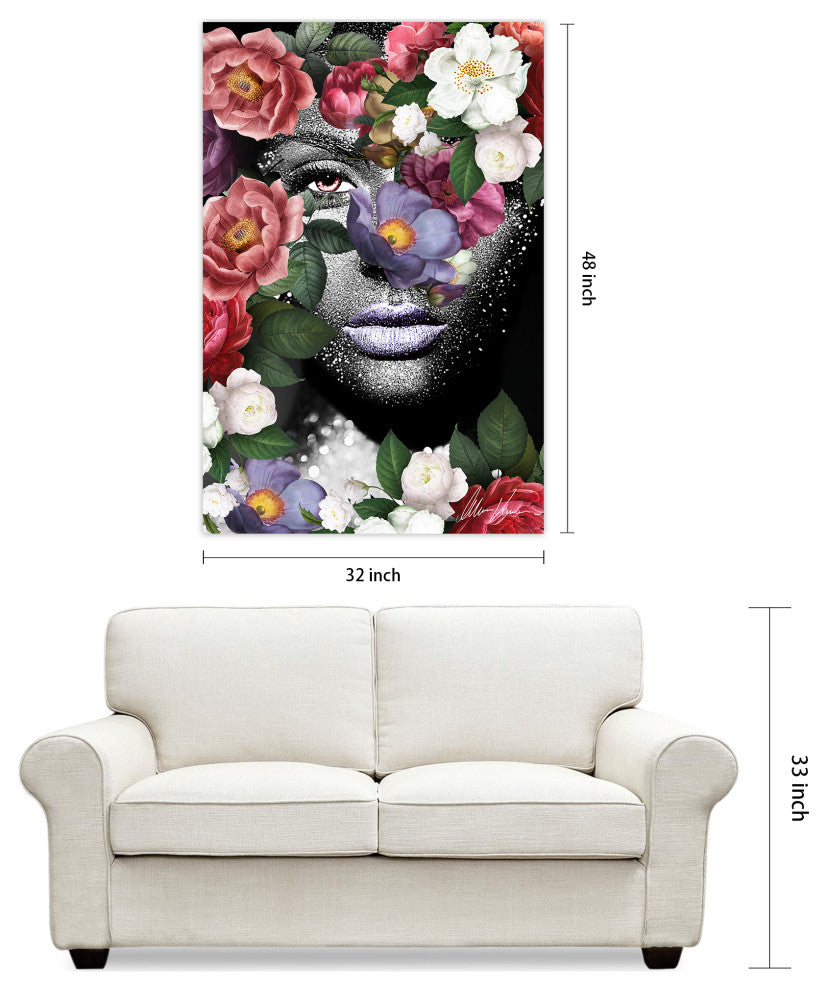 "Earth Goddess" Frameless Free Floating Tempered Glass Panel Wall Art Set of 2