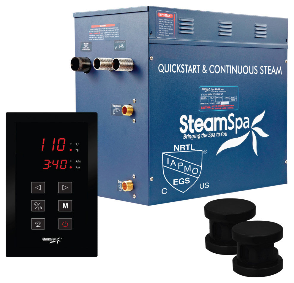 SteamSpa Oasis 10.5 KW QuickStart Acu-Steam Bath Generator Package